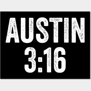 Austin 3:16 Stone Cold - Text Style White Font Posters and Art